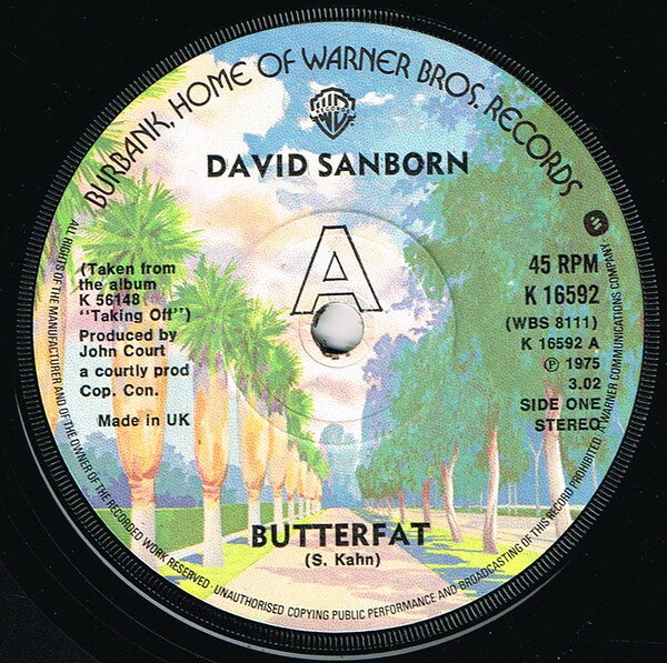 Other - 【中古】7” David Sanborn Butterfat K16592 Warner Bros. Records /00080