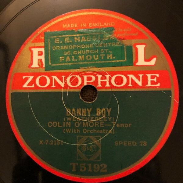 【中古】英78RPM/SP コリン・オモア ダニー・ボーイ / コールレーンの子猫 T5192 REGAL ZONOPHONE /00500