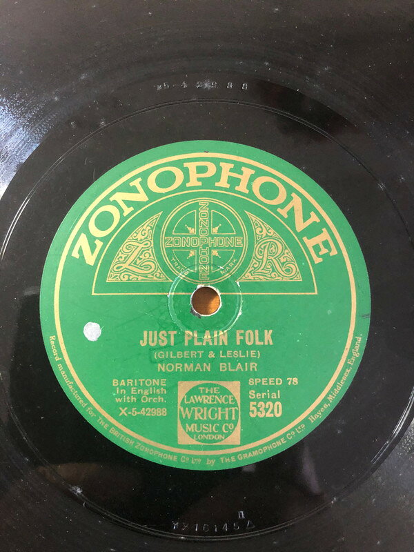 【中古】英78RPM/SP Norman Blair Just Plain Folk / Carolina Moon 5320 ZONOPHONE /00500