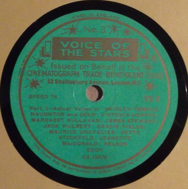 【中古】英78RPM/SP Various Voice Of The Stars No3 VS3 VOICE OF THE STARS /00500