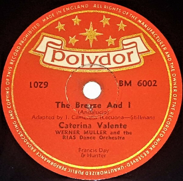 【中古】英78RPM/SP Caterina Valente, Werner Mulle The Breeze And I / Jealousy BM6002 POLYDOR /00500