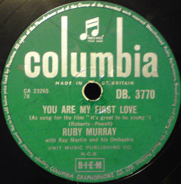 【中古】英78RPM/SP Ruby Murray, Ray Martin & His You Are My First Love / Honestly, I Do DB3770 COLUMBIA /00500
