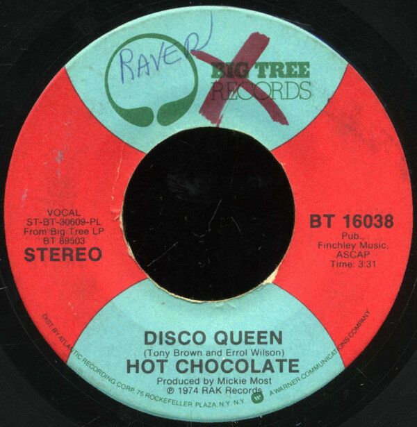 【中古】米7” Hot Chocolate Disco Queen / Makin Music BT16038 Big Tree Records /00080