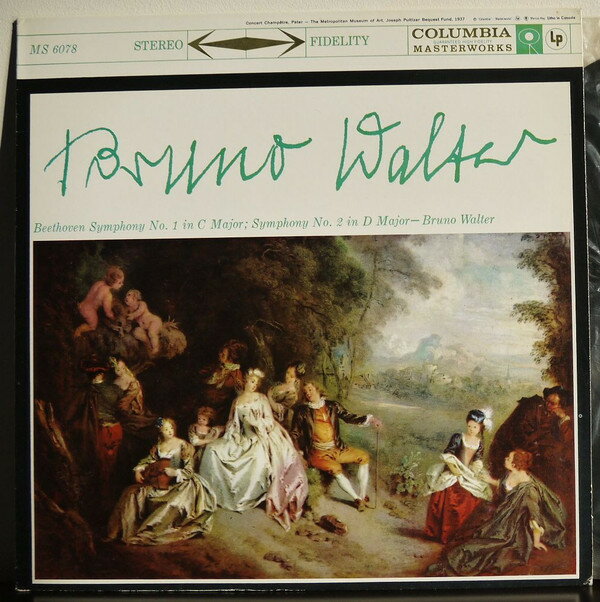 【中古】加LP Bruno Walter, Columbia Symphon Beethoven Symphony No. 1 In C Major - Symphony No. MS6078 Columbia Masterworks /00260