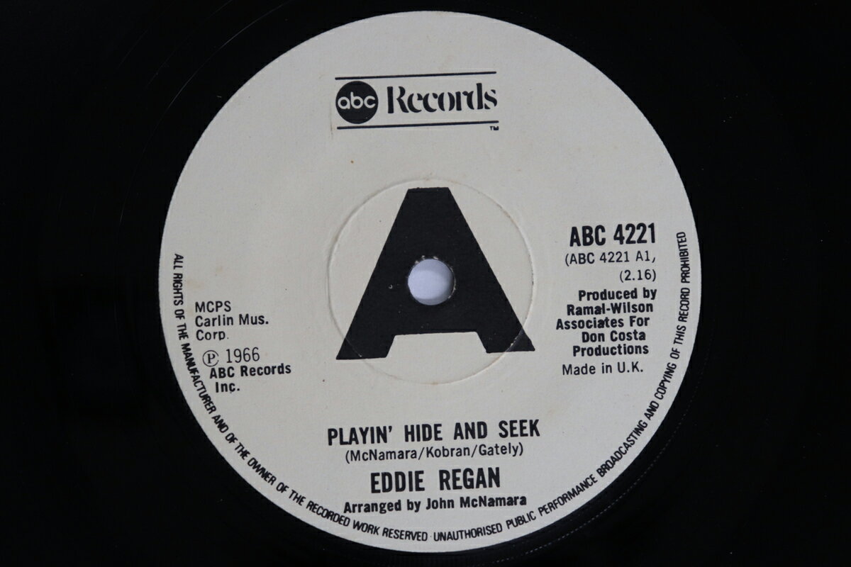【中古】英7” Eddie Regan / The Sapphires Playin Hide And Seek / Big Thing ABC4221 ABC RECORDS /00080