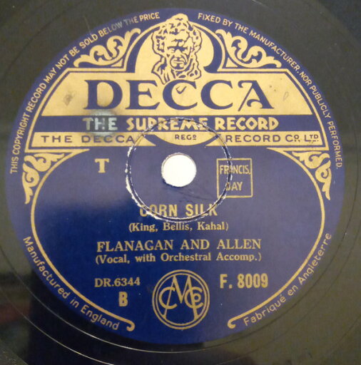 【中古】英78RPM/SP Flanagan & Allen Down Forget-Me-not Lane / Corn Silk F8009 Decca /00500 【中古】英78RPM/SP Flanagan & Allen Down Forget-Me-not Lane / Corn Silk F8009 Decca /00500