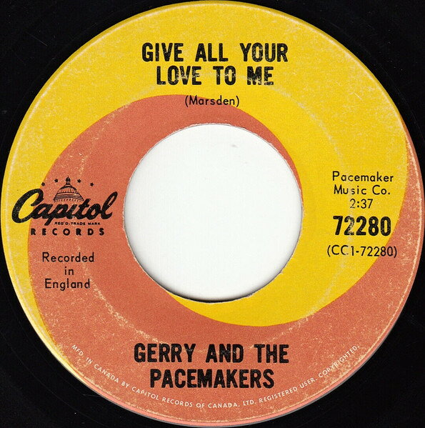 쥳ɥƥ ŷԾŹ㤨֡š۲7 Gerry & The Pacemakers Give All Your Love To Me 72280 CAPITOL /00080פβǤʤ583ߤˤʤޤ