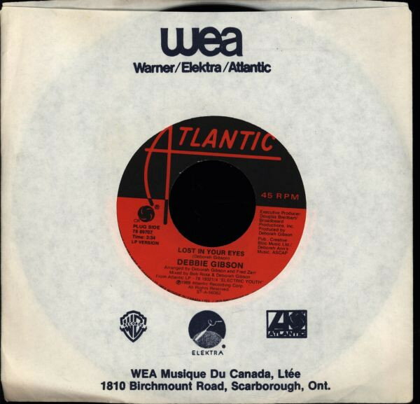 【中古】加7” Debbie Gibson Lost In Your Eyes 7889707 Atlantic /00080