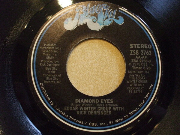 【中古】米7” Edgar Winter Group, Rick Derri Diamond Eyes ZS82763 Blue Sky /00080