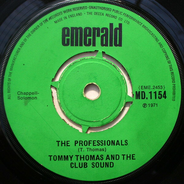 7” Tommy Thomas &amp; Clubsound The Professionals / Belfast, Belfast MD11543 Emerald /00080