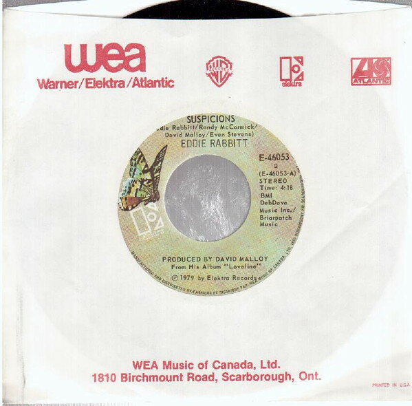【中古】加7” Eddie Rabbitt Suspicions / I Dont Wanna Make Love (With Anyone El E46053 Elektra /00080