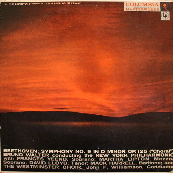 【中古】LP ブルーノ・ワルター, ニューヨー ベートーヴェン 交響曲第9番ニ短調「合唱付き」 ML5200 COLUMBIA recordcity-11267165 RECORD CITY 楽天市場店 パッケージ画像