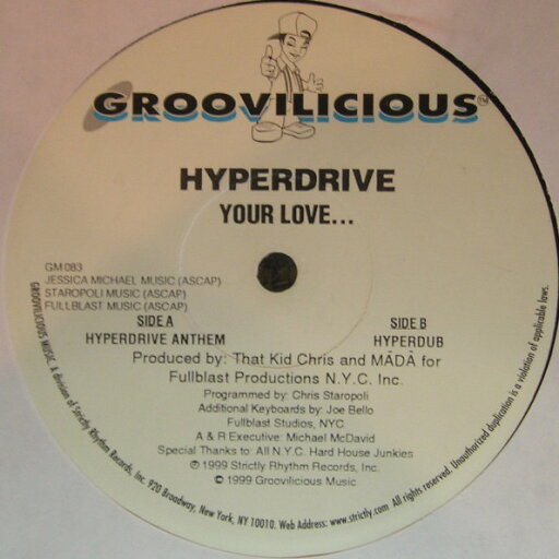 【中古】12” Hyperdrive Your Love... GM083 Groovilicious /00250 【中古】12” Hyperdrive Your Love... GM083 Groovilicious /00250