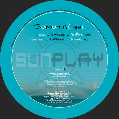 【中古】伊12” Sonotheque Caffeine EP SUN06 Sunplay /00250 【中古】伊12” Sonotheque Caffeine EP SUN06 Sunplay /00250