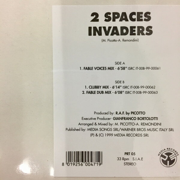 【中古】伊12” 2 Spaces Invaders PRT05 Pirate Records /00250