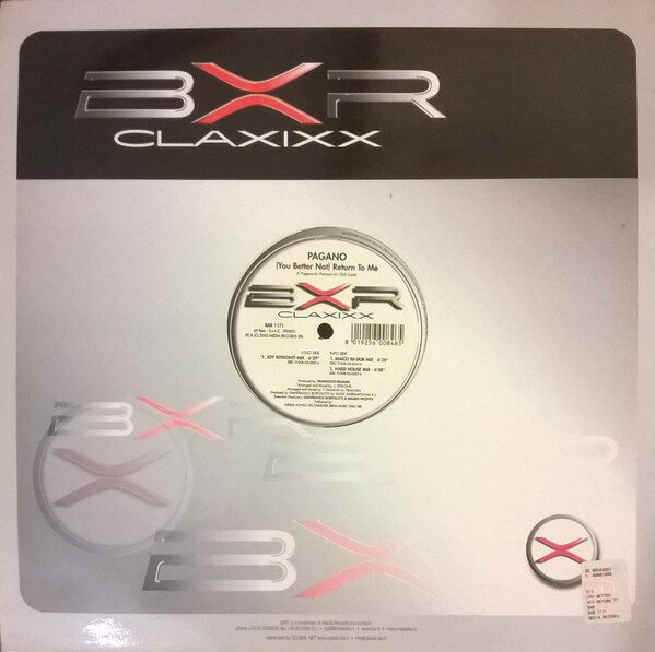・アーティスト Pagano ・タイトル (You Better Not) Return To Me ・レーベル BXR BXR1171 ・フォーマット 12インチレコード ・コンディション(盤) 非常に良い(EX) ・コンディション(ジャケット) プレインカバー（元ジャケット／カバー無し） ・コンディション(帯) オビなし ・特記事項 サンプル画像です。実際の商品の画像ではありません 商品写真はバーコード/カタログ番号に対応したサンプル画像ですので、お送りする商品の画像ではありません。帯やライナーなどの付属品は、特記事項に記載されている場合のみ含まれます。プロモやカラーレコードなどの仕様についても、該当する場合のみ特記事項に記載しています。 【ご購入前に必ずご確認ください】 ・本店サイト(www.recordcity.jp)とは価格、送料が違います ・本店サイト、その他支店のオーダーとは同梱発送できません ・別倉庫から発送しているため、店頭受け渡しは対応しておりません ・一部商品は他の通販サイトでも販売しているため、ご注文のタイミングによっては商品のご用意ができない場合がございます。 ・土日祝日はお休みです 金曜・祝前日9時以降のご連絡またはご入金は、返答または発送が週明け・祝日明けに順次対応となります。 ・ご購入後のキャンセル不可 ご購入後のキャンセルはいかなる理由においてもお受けできません。ご了承の上、ご購入くださいませ。 ・日本郵便(ゆうパック/ゆうメール)によるお届けになります。 ・中古品であることをご理解ください 当ストアではお客様よりお譲りいただいた中古商品を主に販売しております。中古品であることをご理解の上ご購入ください。また、一部商品はRecordCityオンラインストアで試聴可能です。 ・返品について お客様のご都合による返品は一切承っておりません。 表記の内容と実際の商品に相違がある場合、また針飛び等で返品・返金をご希望される場合は、商品の到着後1週間以内にご連絡ください。商品の返送をこちらで確認後、キャンセル・返金を行います。 コンディションVG以下の商品は返品できません。プレイに影響のない表面のこすれ傷、プレス起因のノイズ盤は返品の対象外です。 【コンディション表記】 ・ほぼ新品(M-)(Like New) 完全な新品。未使用。当店ではほぼ使用しません ・非常に良い(EX)(Excellent) 中古盤として美品な状態。わずかな経年を感じるものの傷みを感じさせない、当店基準で最高の状態 ・良い(VG+)(Very Good Plus) 丁寧に扱われた中古品で、軽い使用感がみられる。 ・可(VG)(Acceptable) 使い込まれた中古品で、「良い」よりもさらに使用感がみられる。 ・悪い(VG-)(Bad) 状態が悪いアイテム。使用の保障はなく、再生不可、針飛び、目立つノイズがあるかもしれない。状態によるクレーム不可。返品不可。 ・非常に悪い(G)(Very Bad) 「悪い」よりさらに状態が悪いアイテム。使用の保障はなく、再生不可、針飛び、目立つノイズがあるかもしれない。状態によるクレーム不可。返品不可。 ・ジャンク(Fair)(Junk/Fair) 割れている、反っている、水ダメージがある、カビ、ジャケットが分離している、ひどい書き込み、ひどい擦れなど最低の状態。使用の保障はなく、再生不可、針飛び、目立つノイズがあるかもしれない。状態によるクレーム不可。返品不可。 ・ジャンク(Poor)(Junk/Poor) 割れている、反っている、水ダメージがある、カビ、ジャケットが分離している、ひどい書き込み、ひどい擦れなど最低の状態。使用の保障はなく、再生不可、針飛び、目立つノイズがあるかもしれない。状態によるクレーム不可。返品不可。
