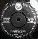 【中古】英7” Mario Lanza Because Youre Mine 45RCA1166 RCA /00080