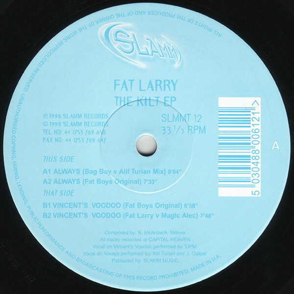 【中古】英12” Fat Larry The Kilt EP SLMMT12 Slamm /00250