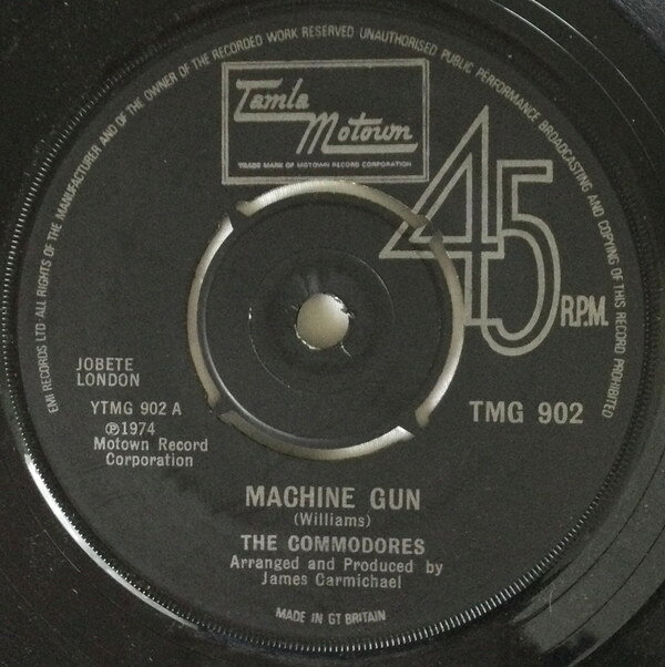 Artist Name: W - 【中古】英7” Commodores Machine Gun TMG902 Tamla Motown /00080
