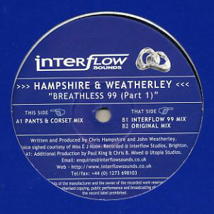 【中古】英12” Hampshire & Weatherley Breathless 99 (Part 1) ITF004 Interflow Sounds /00250 【中古】英12” Hampshire & Weatherley Breathless 99 (Part 1) ITF004 Interflow Sounds /00250