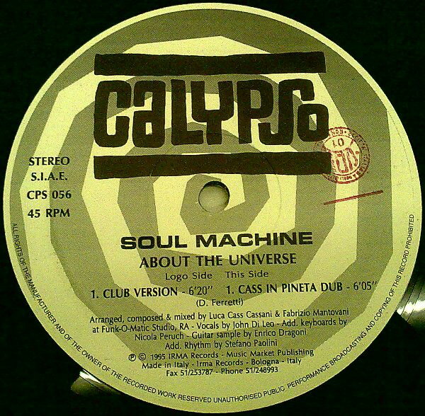 š۰12 Soul Machine About The Universe CPS056 Calypso Records /00250