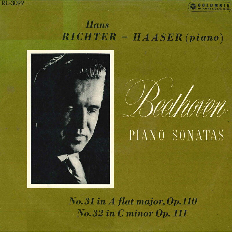 【中古】LP ハンス リヒター=ハーザー(ピア ベートーヴェン/ピアノ ソナタ第31番変イ長調作品110, RL3099 COLUMBIA /00260