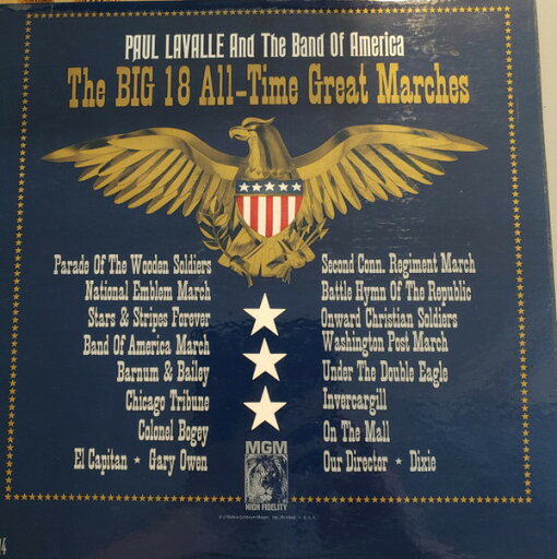 【中古】LP Paul Lavalle & The Band Of Ame Big 18 All-Time Great Marches SE4114 MGM /00260 【中古】LP Paul Lavalle & The Band Of Ame Big 18 All-Time Great Marches SE4114 MGM /00260