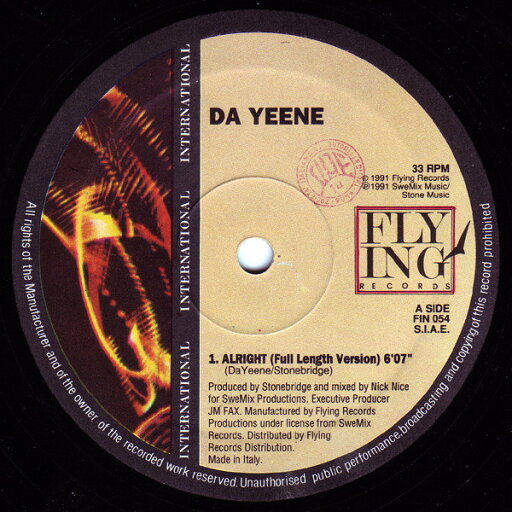 【中古】伊12” DaYeene Alright FIN054 Flying International /00250 【中古】伊12” DaYeene Alright FIN054 Flying International /00250