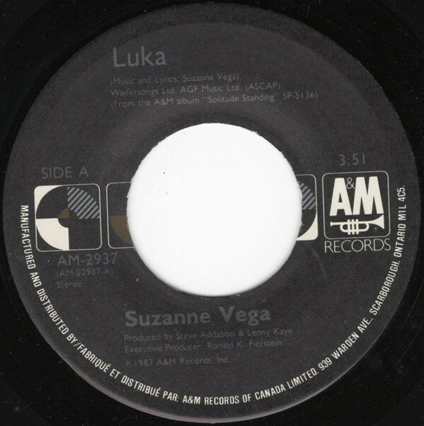 【中古】7” Suzanne Vega Luka AM2937 A&amp;M /00080