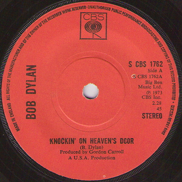 【中古】7” Bob Dylan Knockin On Heavens Door / Turkey Chase SCBS1762 CBS /00080