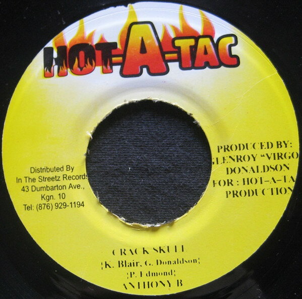 【中古】ジャマイカ7” Anthony B / Spice Crack Skull / Twingy NONE Hot-A-Tac /00080