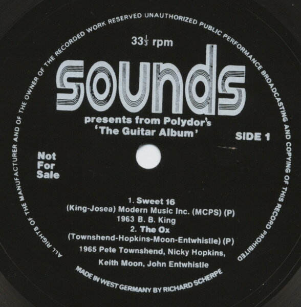 7” Various Sounds Presents From Polydors The Guitar Album SH0999 Sounds /00080