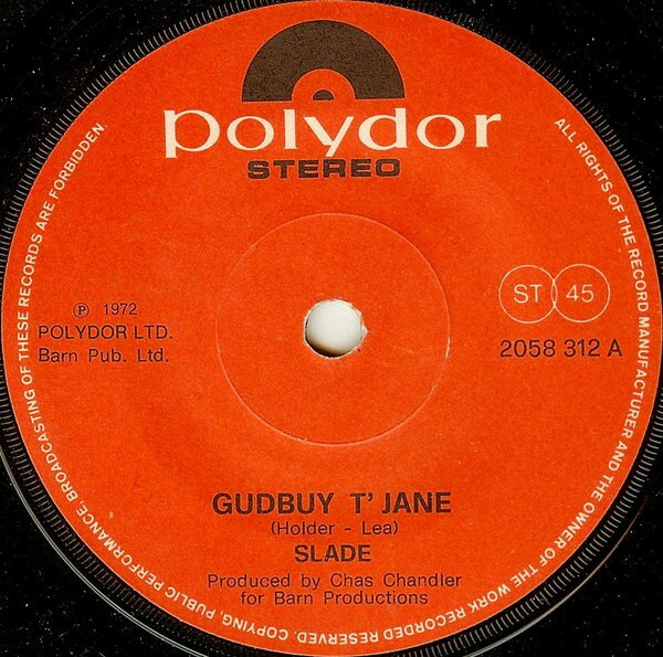 【中古】英7” Slade Gudbuy T Jane 2058312 Polydor /00080