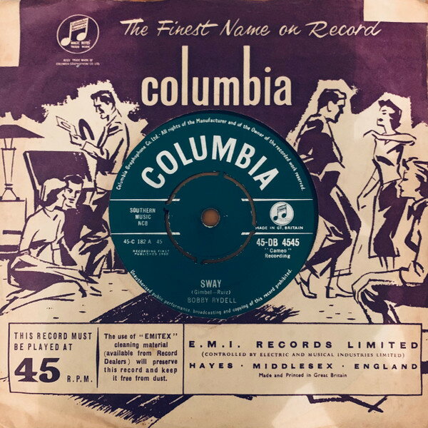 š۱7 Bobby Rydell Sway 45DB4545 Columbia /00080