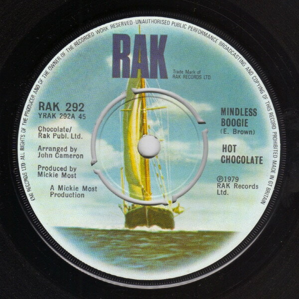 【中古】英7” Hot Chocolate Mindless Boogie RAK292 RAK /00080
