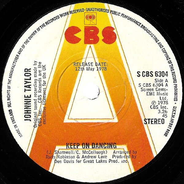 【中古】英7” Johnnie Taylor Keep On Dancing SCBS6304PROMO CBS プロモ /00080