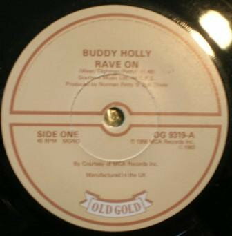 【中古】英7” Buddy Holly Rave On / True Love Ways OG9319 Old Gold /00080 【中古】英7” Buddy Holly Rave On / True Love Ways OG9319 Old Gold /00080