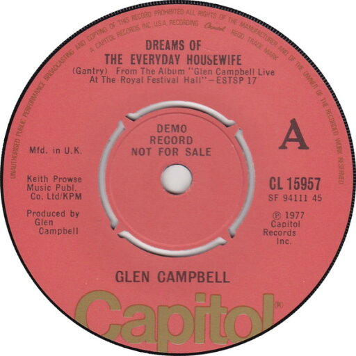 【中古】英7” Glen Campbell Dreams Of The Everyday Housewife / Classical Gas CL15957PROMO CAPITOL プロモ /00080 【中古】英7” Glen Campbell Dreams Of The Everyday Housewife / Classical Gas CL15957PROMO CAPITOL プロモ /00080
