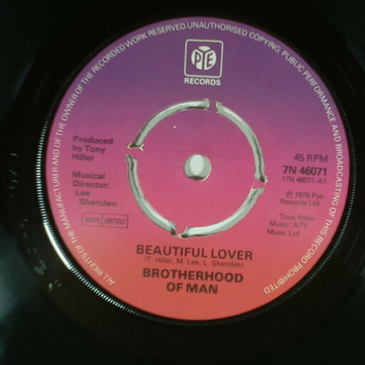 【中古】英7” Brotherhood Of Man Beautiful Lover 7N46071 Pye Records /00080 【中古】英7” Brotherhood Of Man Beautiful Lover 7N46071 Pye Records /00080