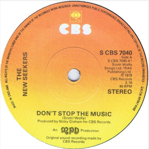 【中古】英7” New Seekers Dont Stop The Music SCBS7040 CBS /00080 【中古】英7” New Seekers Dont Stop The Music SCBS7040 CBS /00080