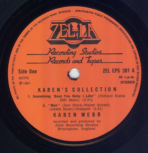 š۱7 Karen Webb Karens Collection ZELEPS301 Zel-La Records /00080