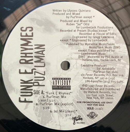 【中古】米12” Puzlman Funk E Rhymes / We Dont Stop WAR210 Fever Records /00250 【中古】米12” Puzlman Funk E Rhymes / We Dont Stop WAR210 Fever Records /00250