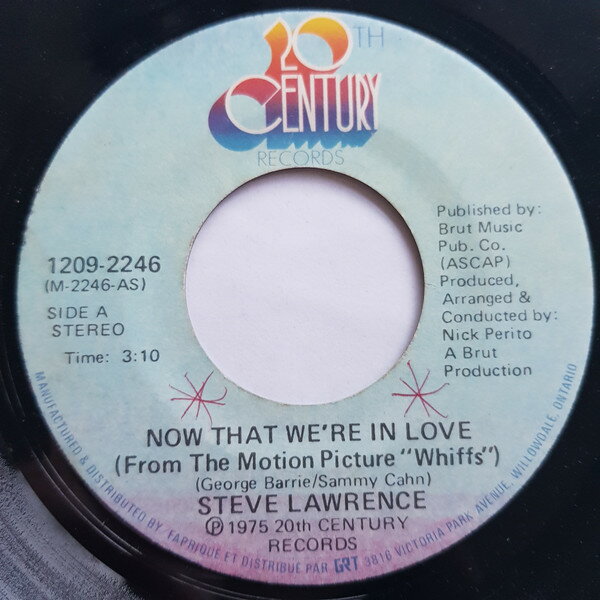 【中古】加7” Steve Lawrence Now That Were In Love / I Just Need Your Lovin 12092246 20th Century Records /00080