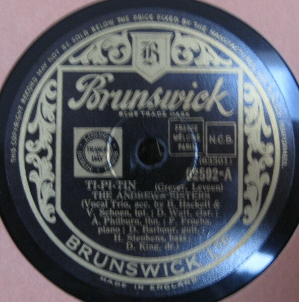 【中古】英78RPM/SP Andrews Sisters Ti - Pi - Tin / Where Have We Met Before 02592 BRUNSWICK /00500