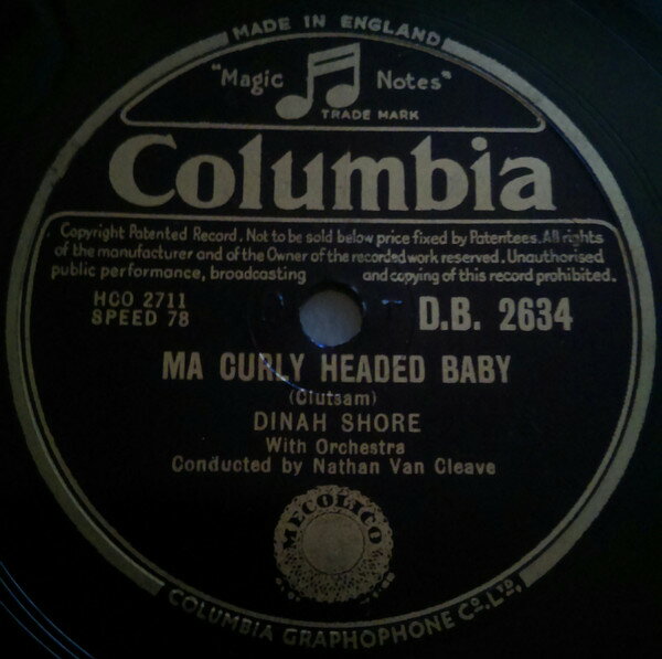 【中古】英78RPM/SP Doris Day Ma Curly Headed Baby / Dear Hearts And Gentle Peopl DB2634 COLUMBIA /00500