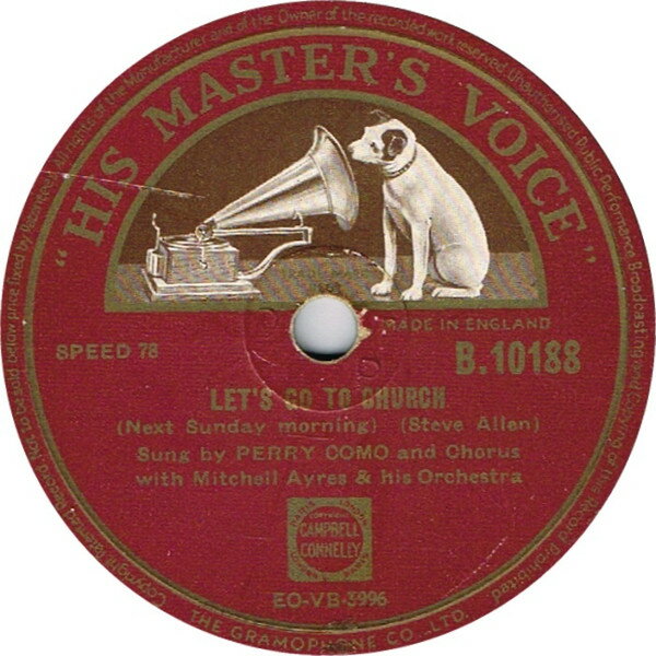 【中古】英78RPM/SP Perry Como, The Fontane Sister Lets Go To Church / Rollin Stone B10188 HIS MASTERS VOICE /00500