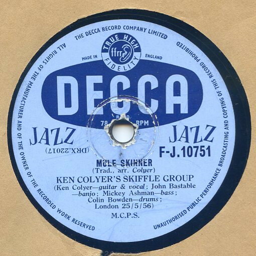 【中古】英78RPM/SP Ken Colyers Skiffle Group Mule Skinner / Down Bound Train FJ10751 DECCA /00500
