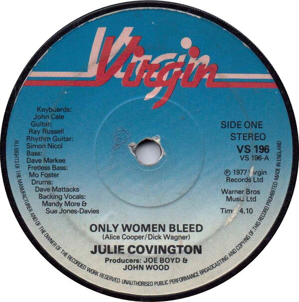 【中古】7” Julie Covington Only Women Bleed VS196 Virgin /00080