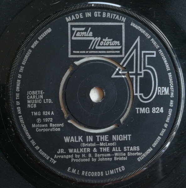 【中古】英7” Junior Walker &amp; The All Stars Walk In The Night TMG824 Tamla Motown /00080