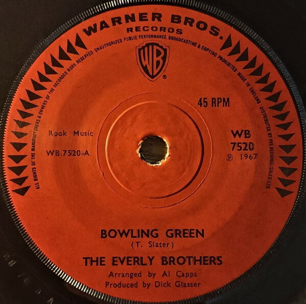 ・アーティスト Everly Brothers ・タイトル Bowling Green / I Don't Want To Love You ・レーベル・型番 Warner Bros. Records WB7520 ・フォーマット 7インチ...
